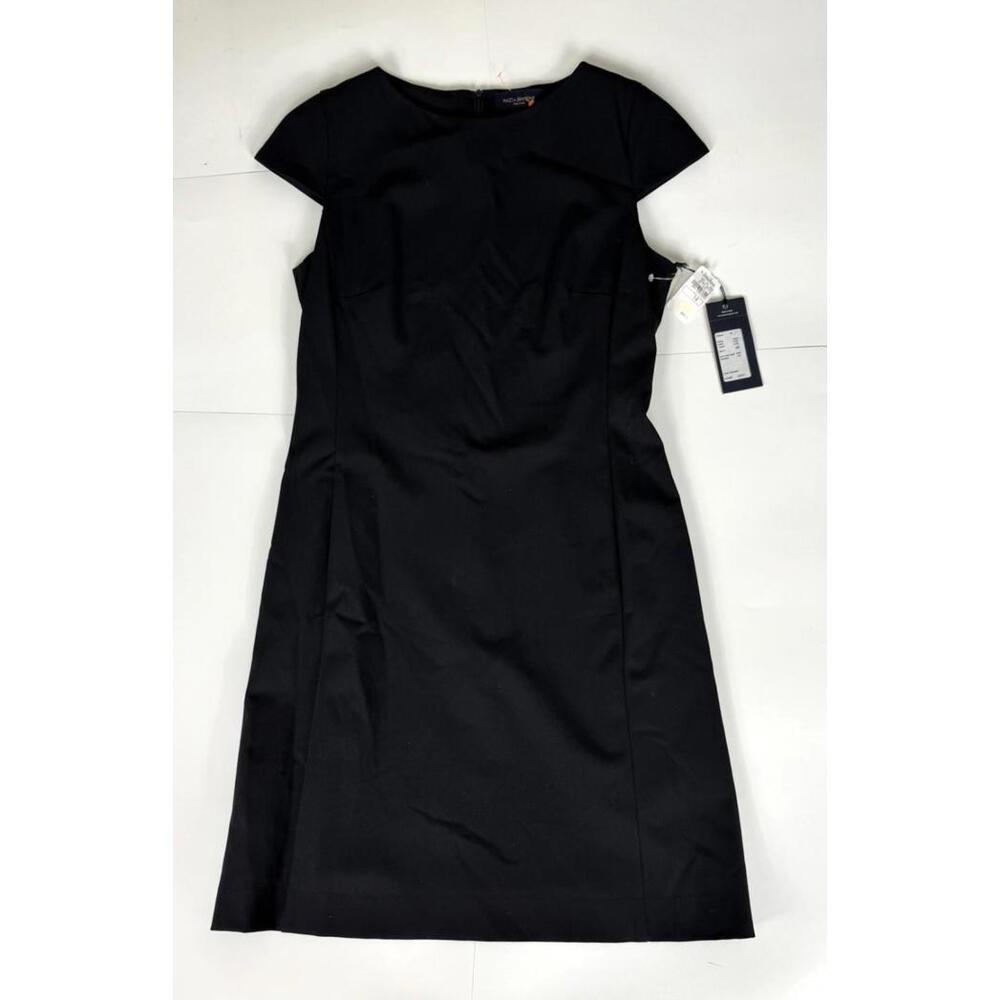 NEW Piazza Sempione Women's Black Wool Urban Baroque Dress Size 48 US 14